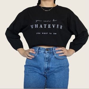 4/$25 black graphic crew neck sweater